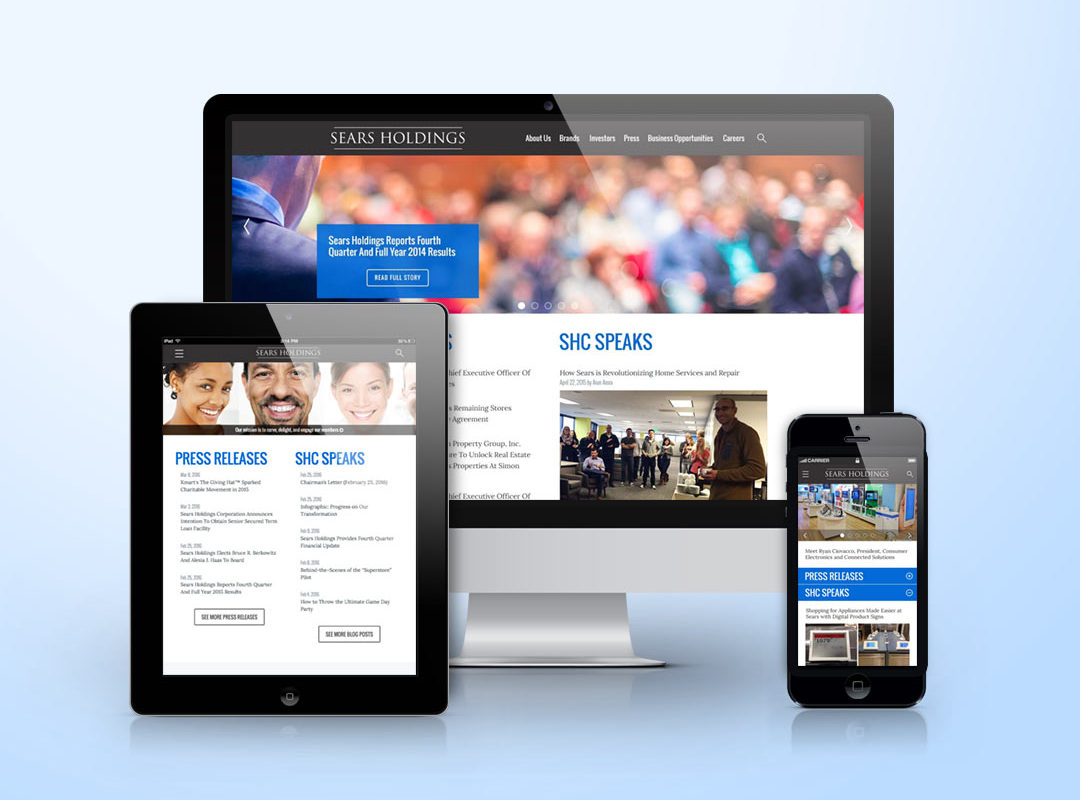 Sears Holdings corporate site responsive design